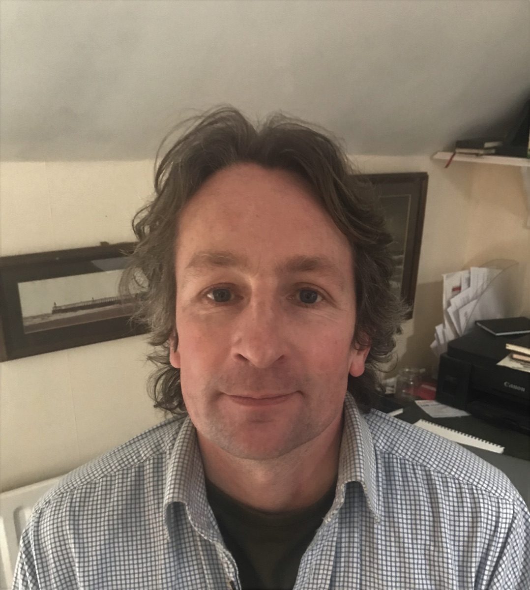 Jonathan Smith, landscape artist, in his studio